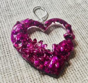 Red & pink glitter earrings set