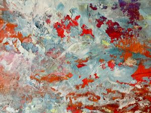 Orange sunset original oil painting 
