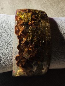 Golden chains cuff bangle,handmade resin jewelry gifts