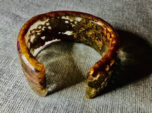 Golden chains cuff bangle,handmade resin jewelry gifts