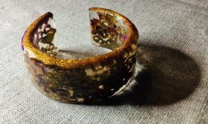 Golden chains cuff bangle,handmade resin jewelry gifts