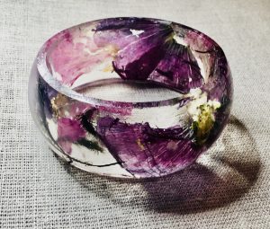 Mallow and rose petals bangle 