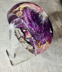 Mallow and rose petals bangle 