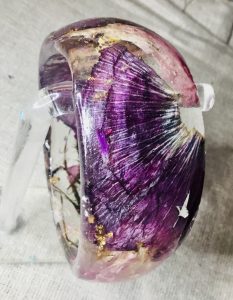 Mallow and rose petals bangle 