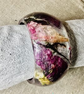 Mallow and rose petals bangle 