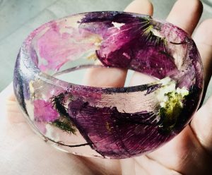 Mallow and rose petals bangle 