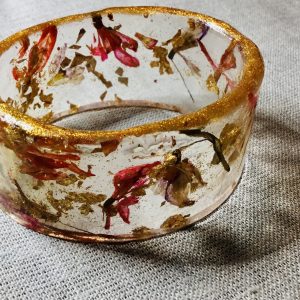 Snowdrops & golden foil bangle Snowdrops & golden foil bangle