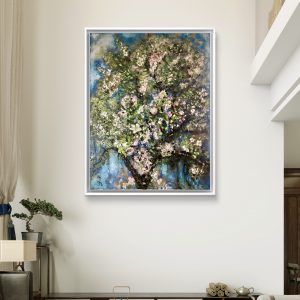 Apple blossom original oil painting large canvas