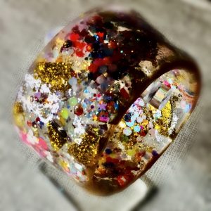 Colourful glitter resin bangle