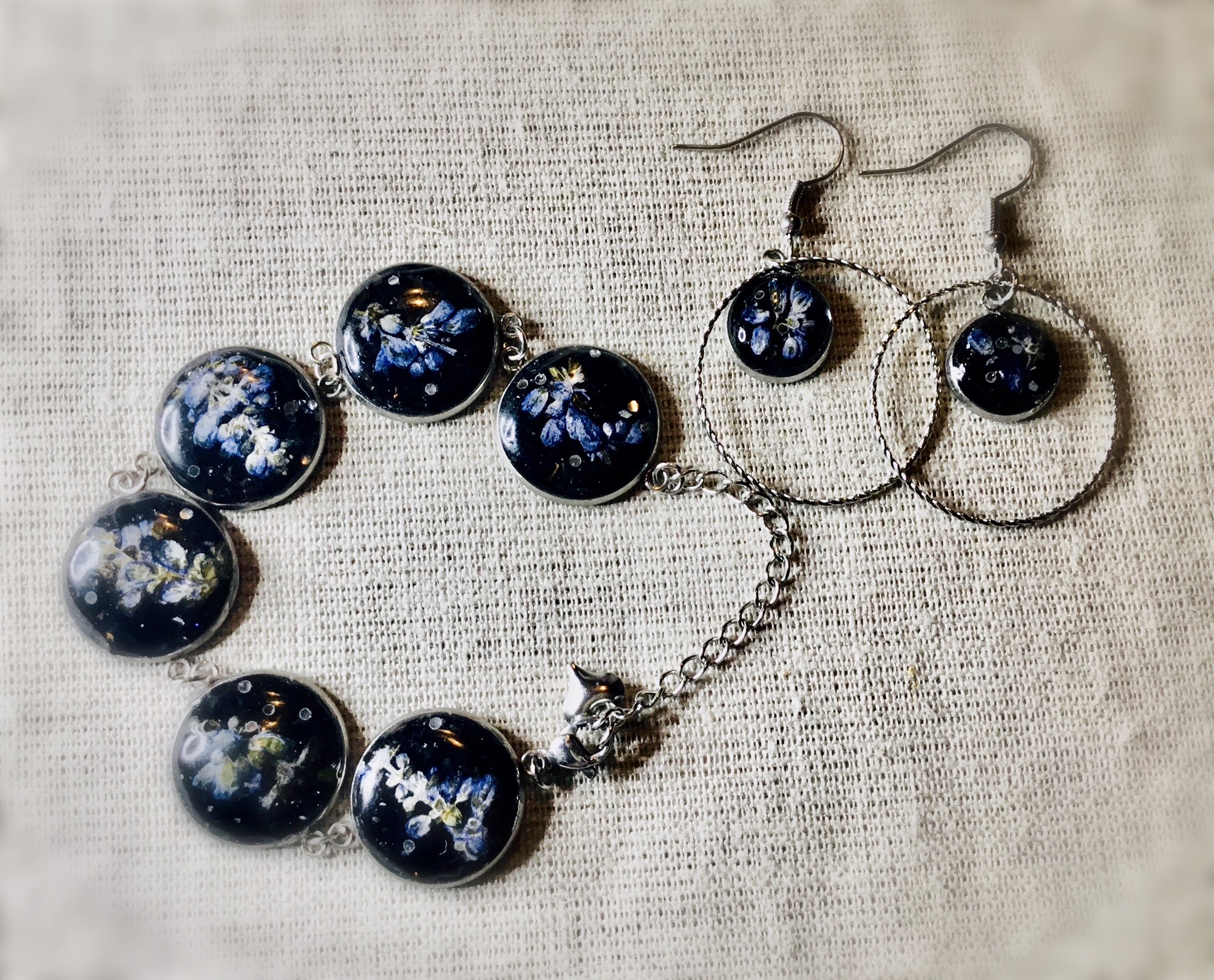 Sage flowers jewelry set