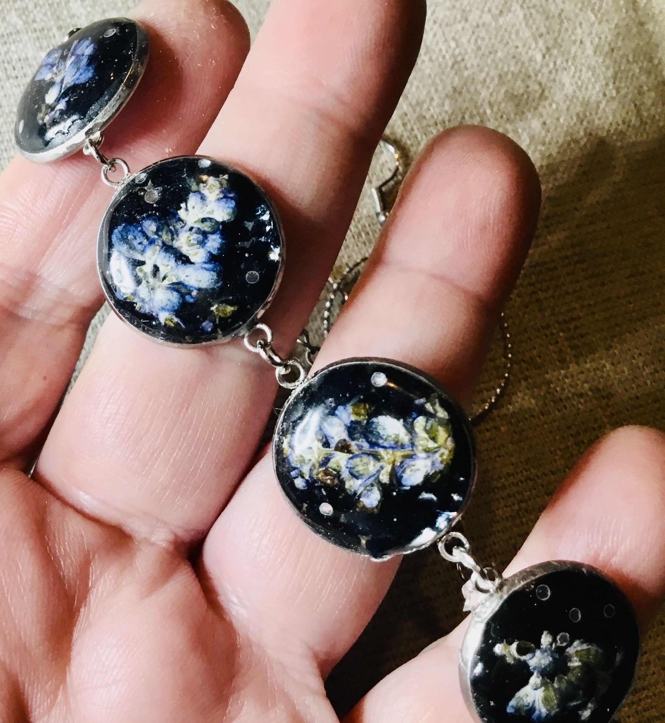 Sage flowers jewelry set