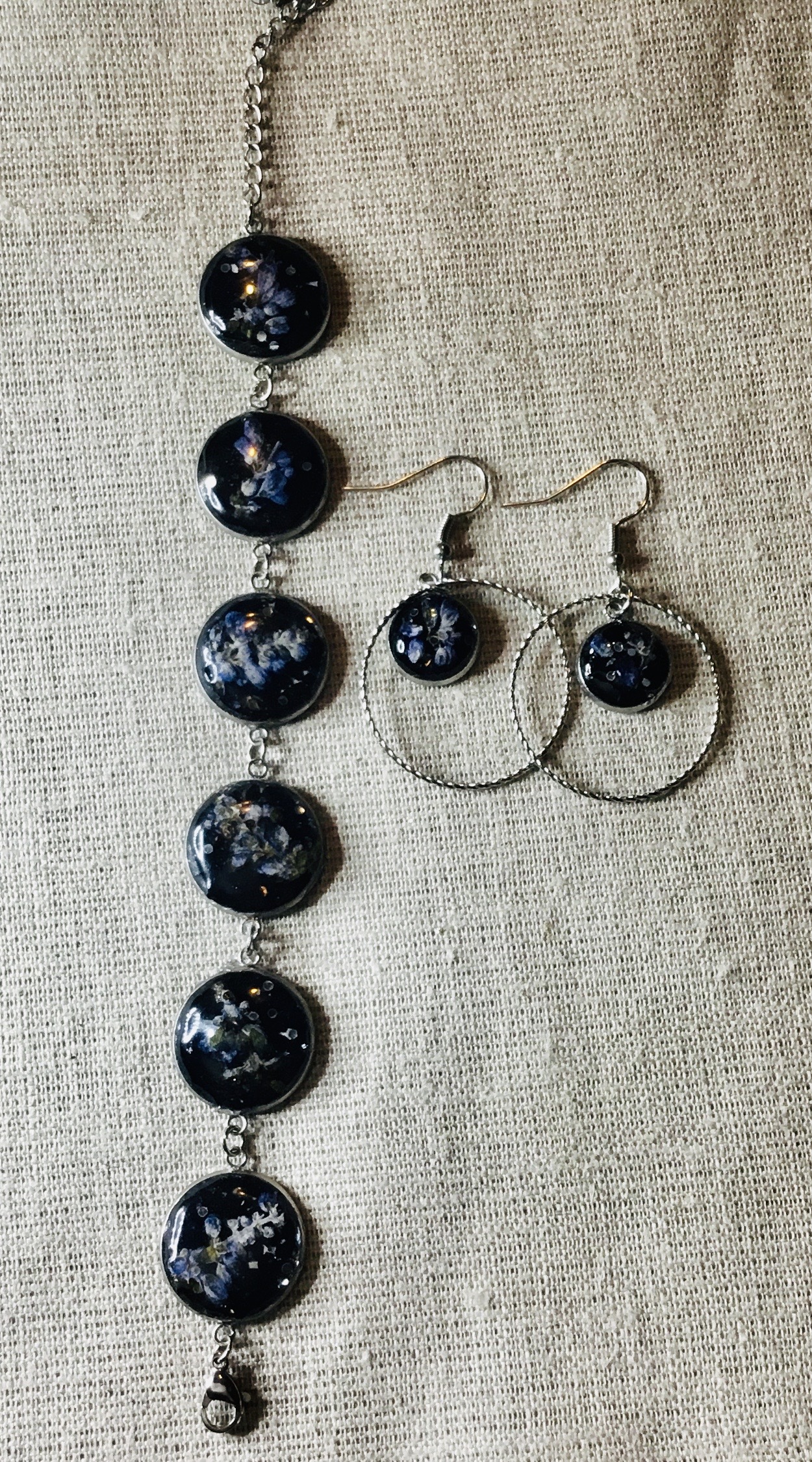 Sage flowers jewelry set