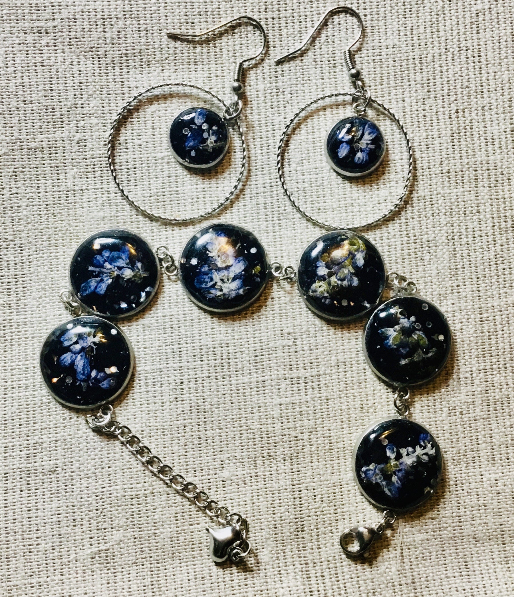 Sage flowers jewelry set