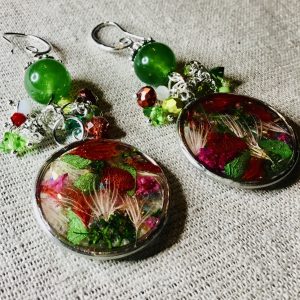 Real flowers Colourful earrings