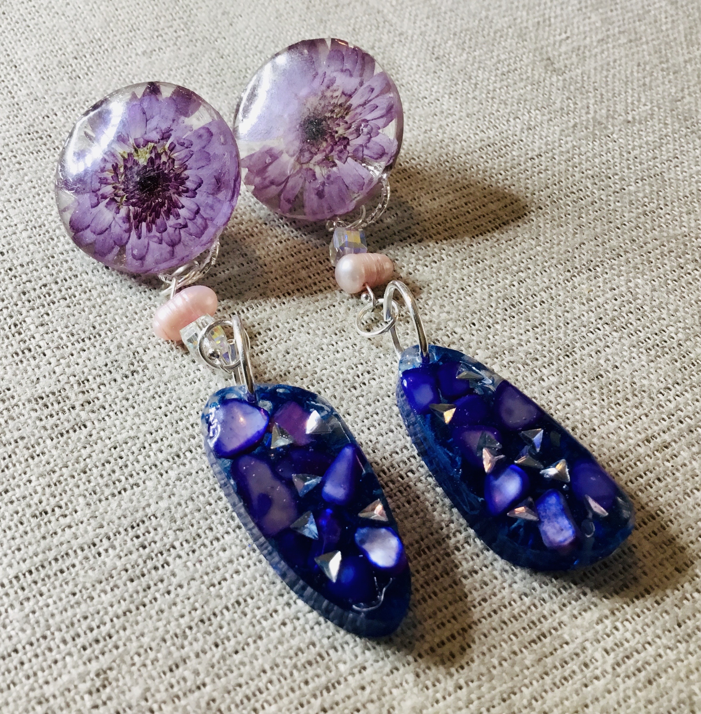 Chrysanthemums bangle and earrings jewelry set