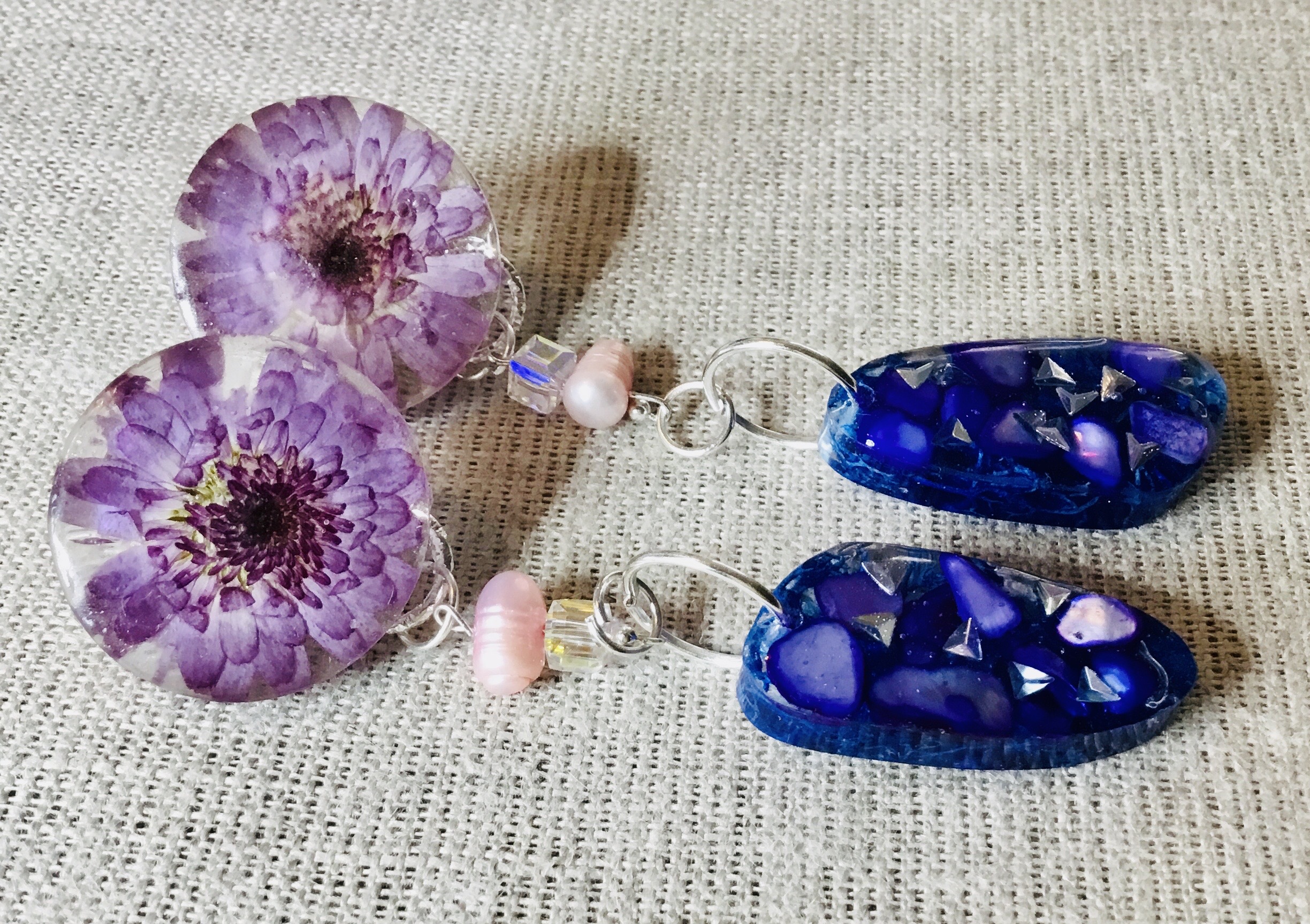 Chrysanthemums bangle and earrings jewelry set