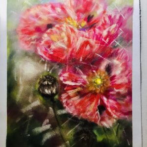 Red poppies original painting