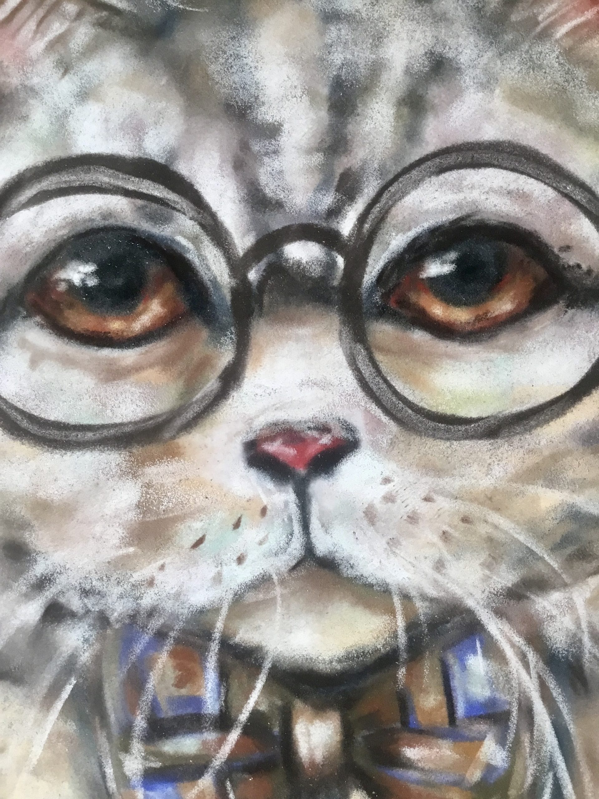 Leopold-cat in glasses painting