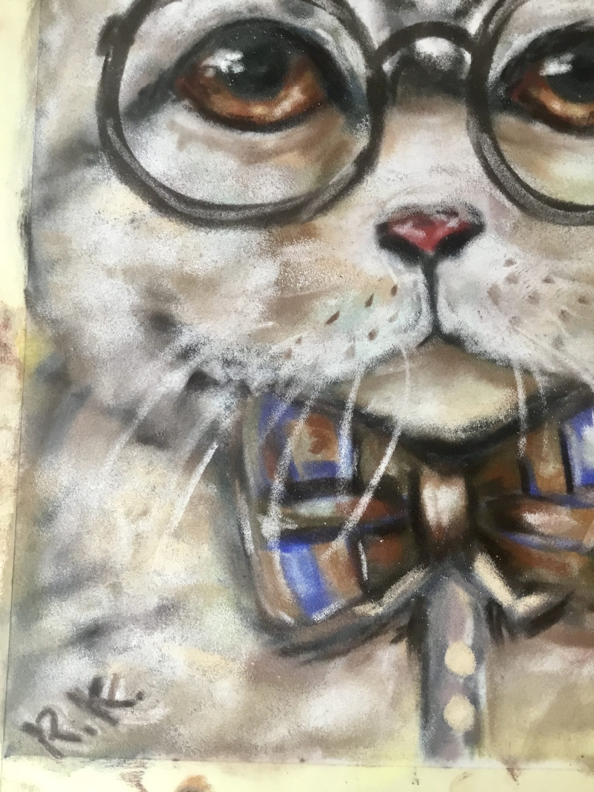 Leopold-cat in glasses painting