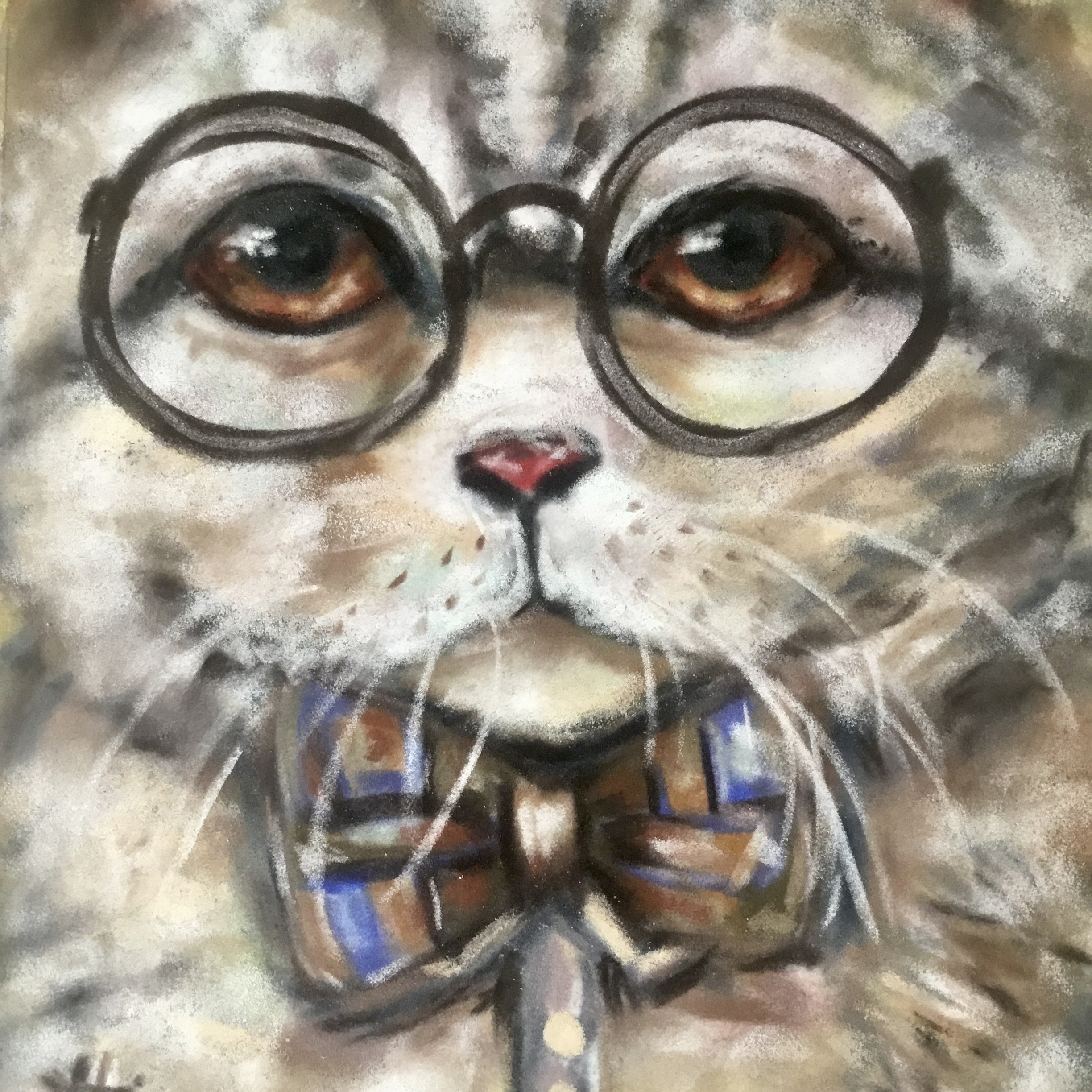 Leopold-cat in glasses painting
