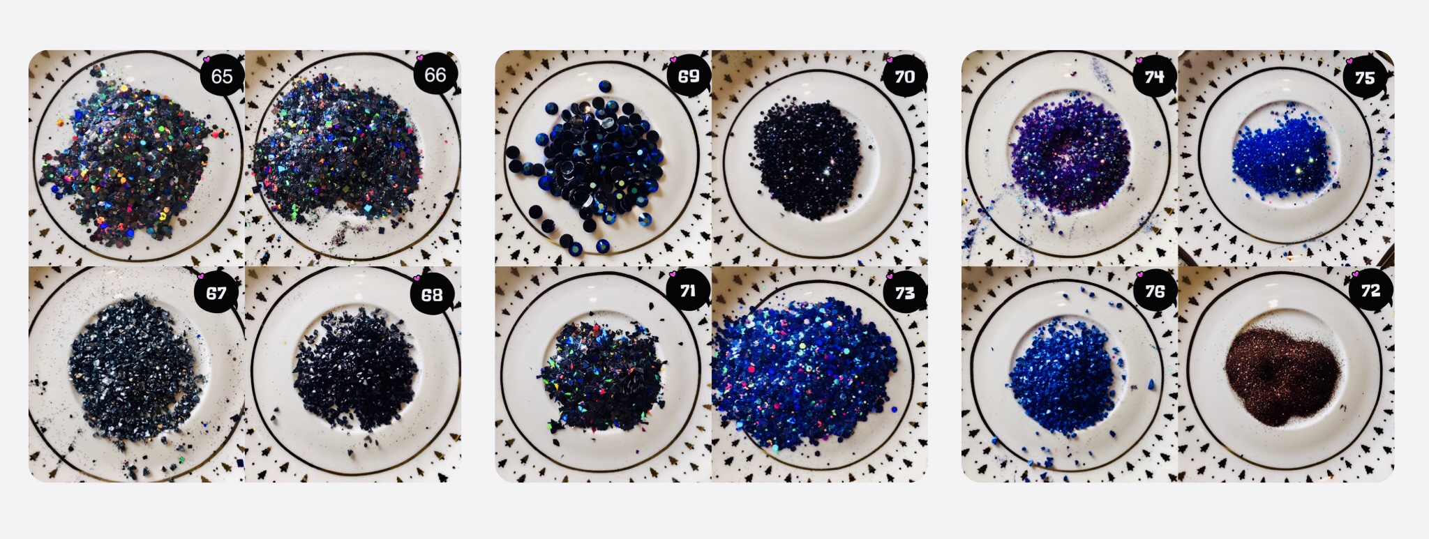 Black glitter bangle and earrings jewellery set