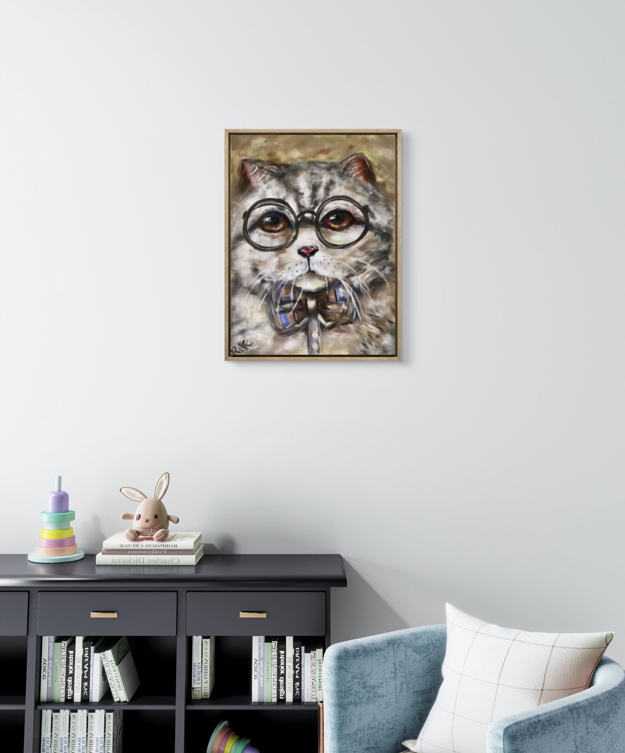 Leopold-cat in glasses painting