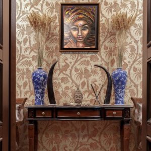 African Woman Painting on Black Canvas African Woman Painting on Black Canvas