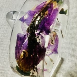 Whimsical Foxglove Resin Bangle – Nature’s Beauty, Forever Preserved