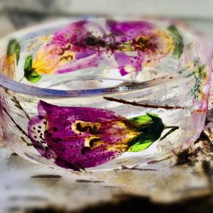 Whimsical Foxglove Resin Bangle – Nature’s Beauty, Forever Preserved Whimsical Foxglove Resin Bangle – Nature’s Beauty, Forever Preserved