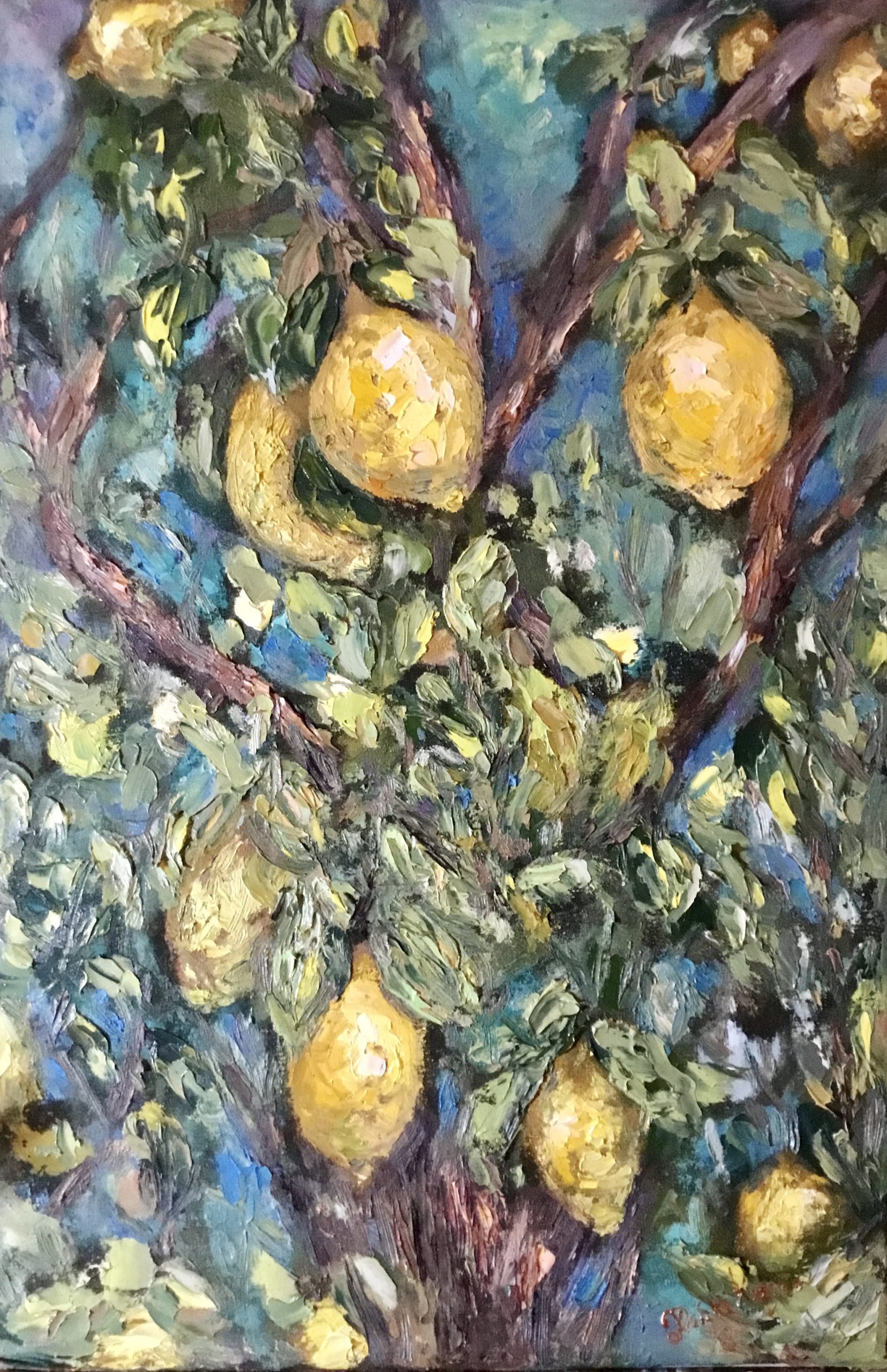 Lemon Tree Original Oil Painting