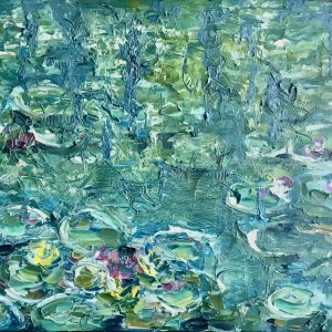 Reflections in Bloom” – Monet-Inspired Original Oil Painting Reflections in Bloom" – Monet-Inspired Original Oil Painting