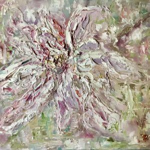 White Magnolia Veil – Original Textured Oil Painting on Canvas