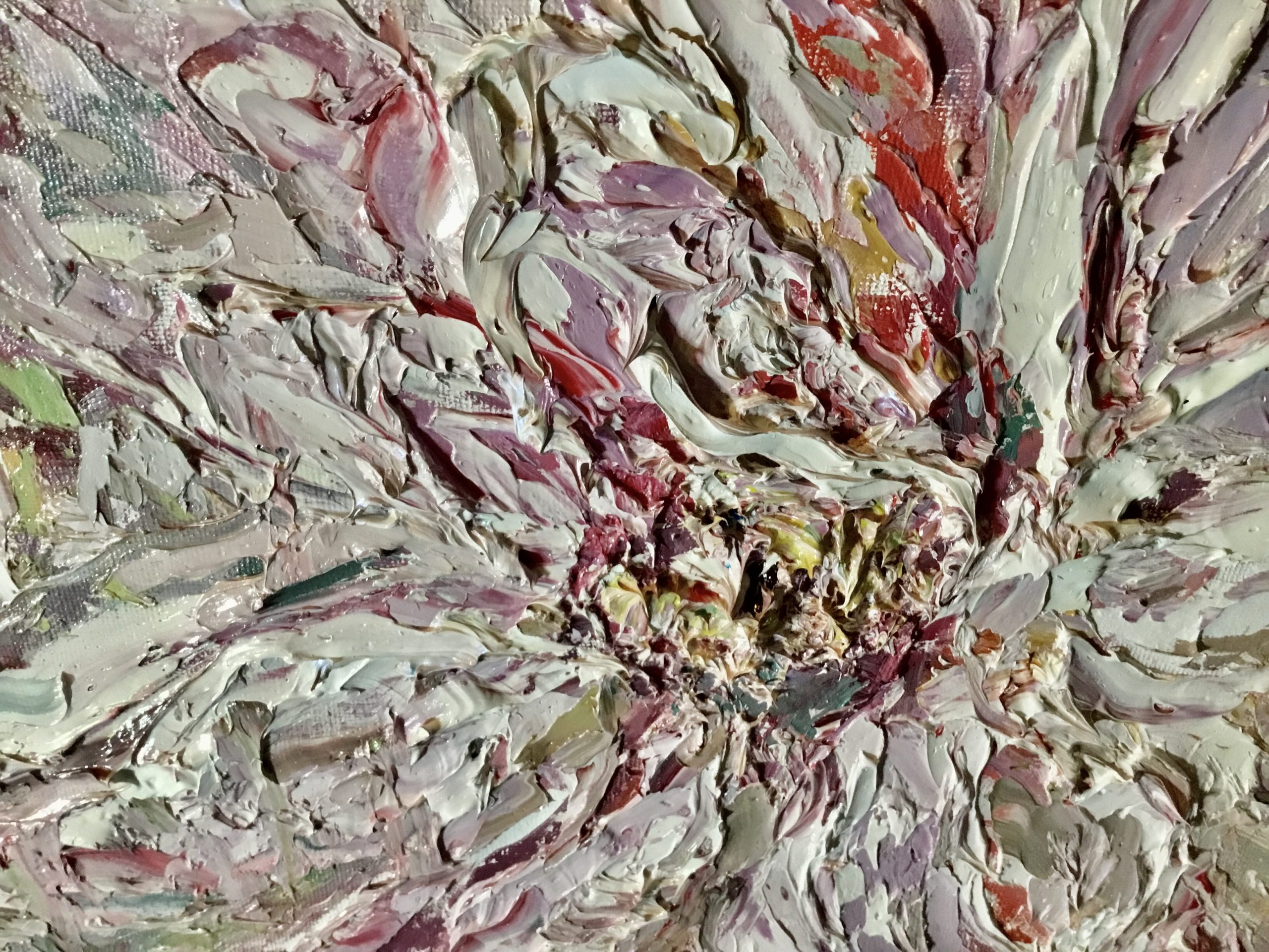 White Magnolia Veil – Original Textured Oil Painting on Canvas