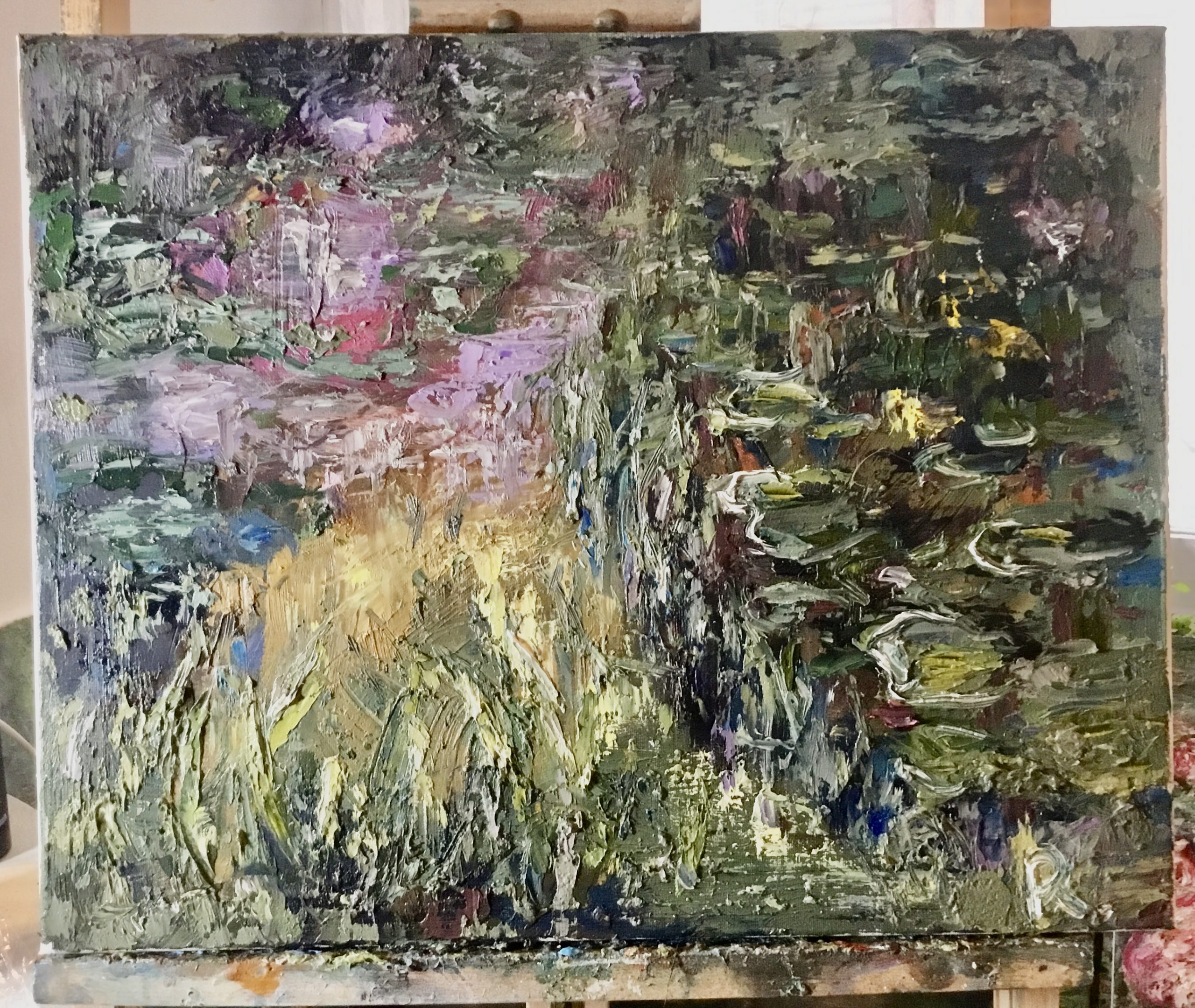 The Hidden Water Garden – Impressionist Canvas Painting (40x50 cm)