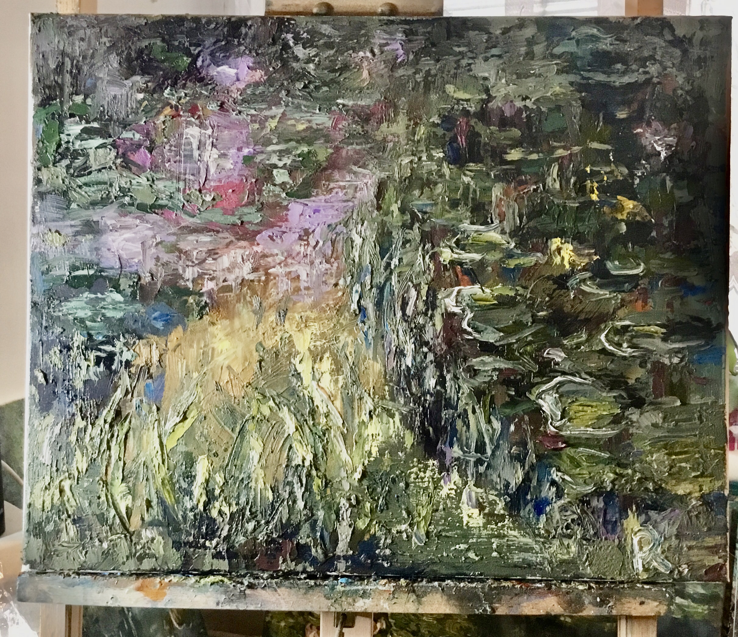 The Hidden Water Garden – Impressionist Canvas Painting (40x50 cm)