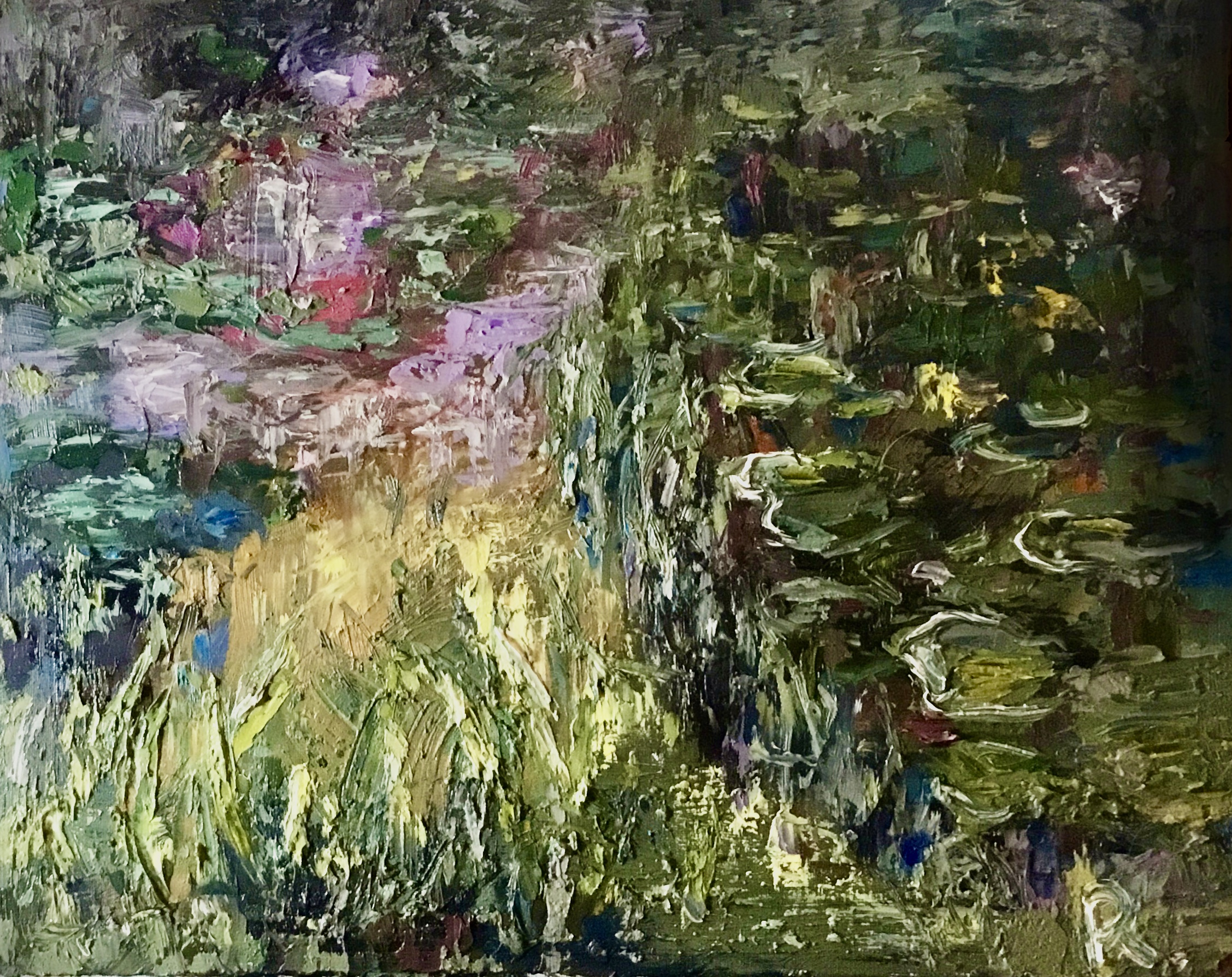 The Hidden Water Garden – Impressionist Canvas Painting (40x50 cm)