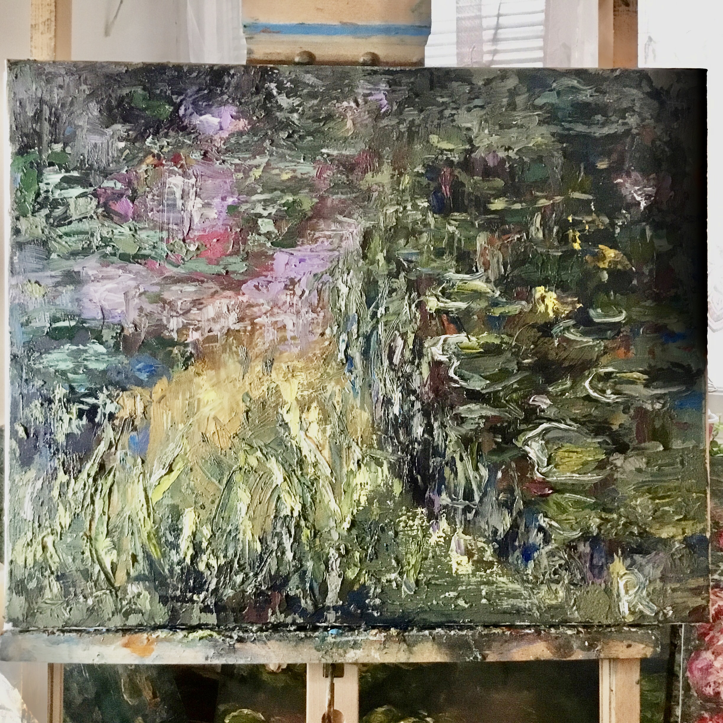 The Hidden Water Garden – Impressionist Canvas Painting (40x50 cm)