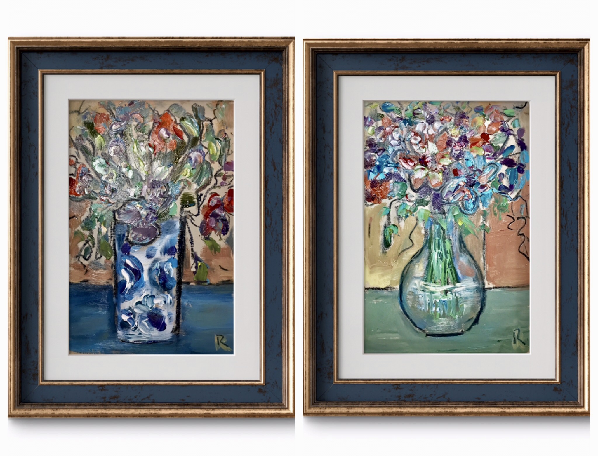 Garden Echoes – Diptych Original oil painting