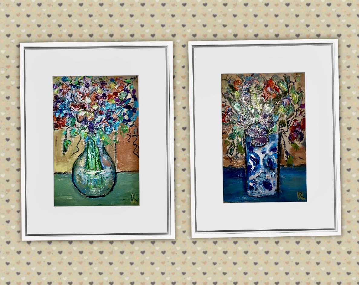 Garden Echoes – Diptych Original oil painting