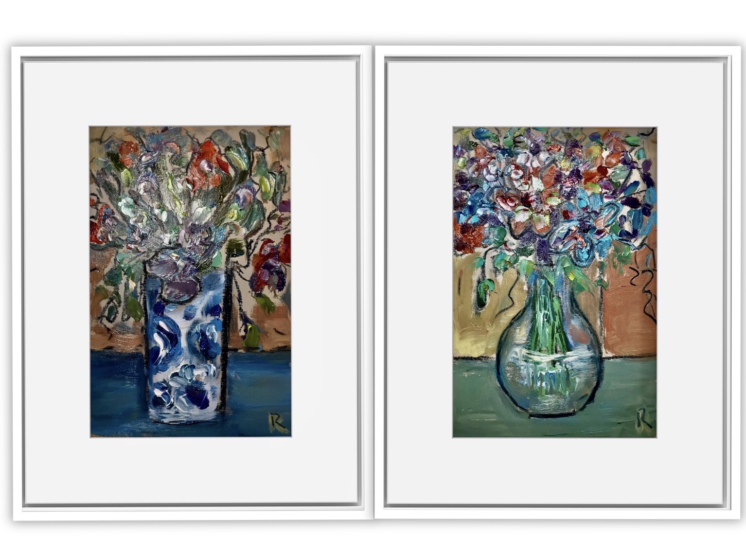 Garden Echoes – Diptych Original oil painting