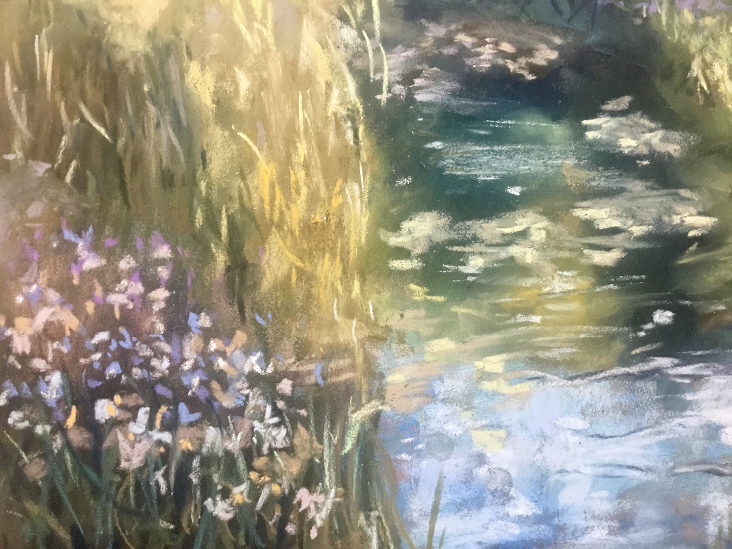 Whispers of a Hidden Stream – Original Soft Pastel Landscape Paintin