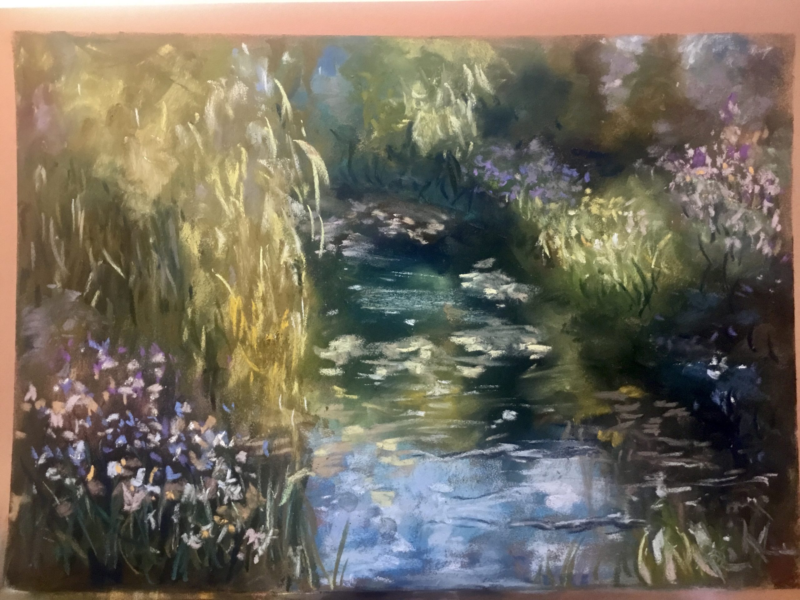 Whispers of a Hidden Stream – Original Soft Pastel Landscape Paintin