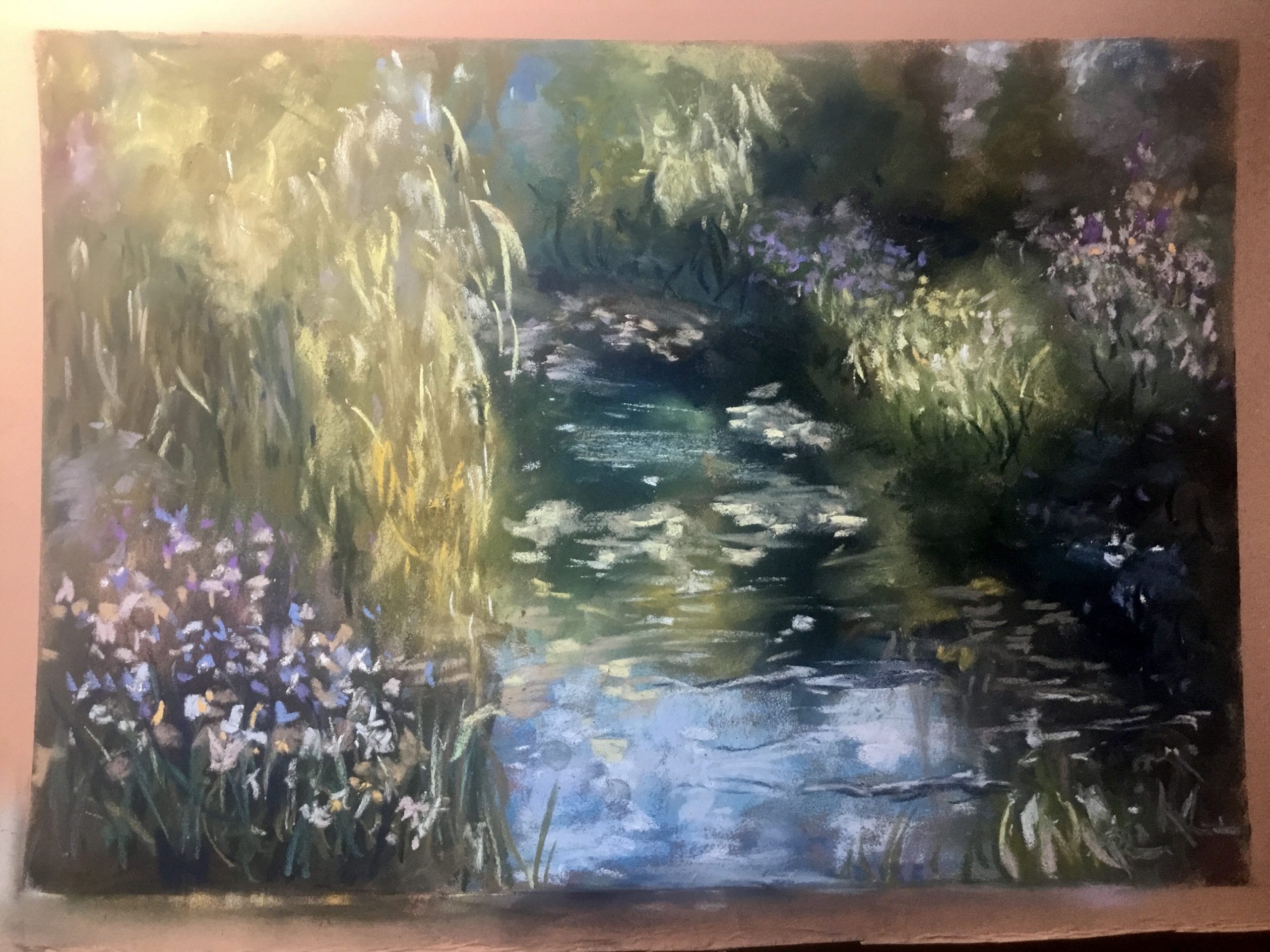 Whispers of a Hidden Stream – Original Soft Pastel Landscape Paintin