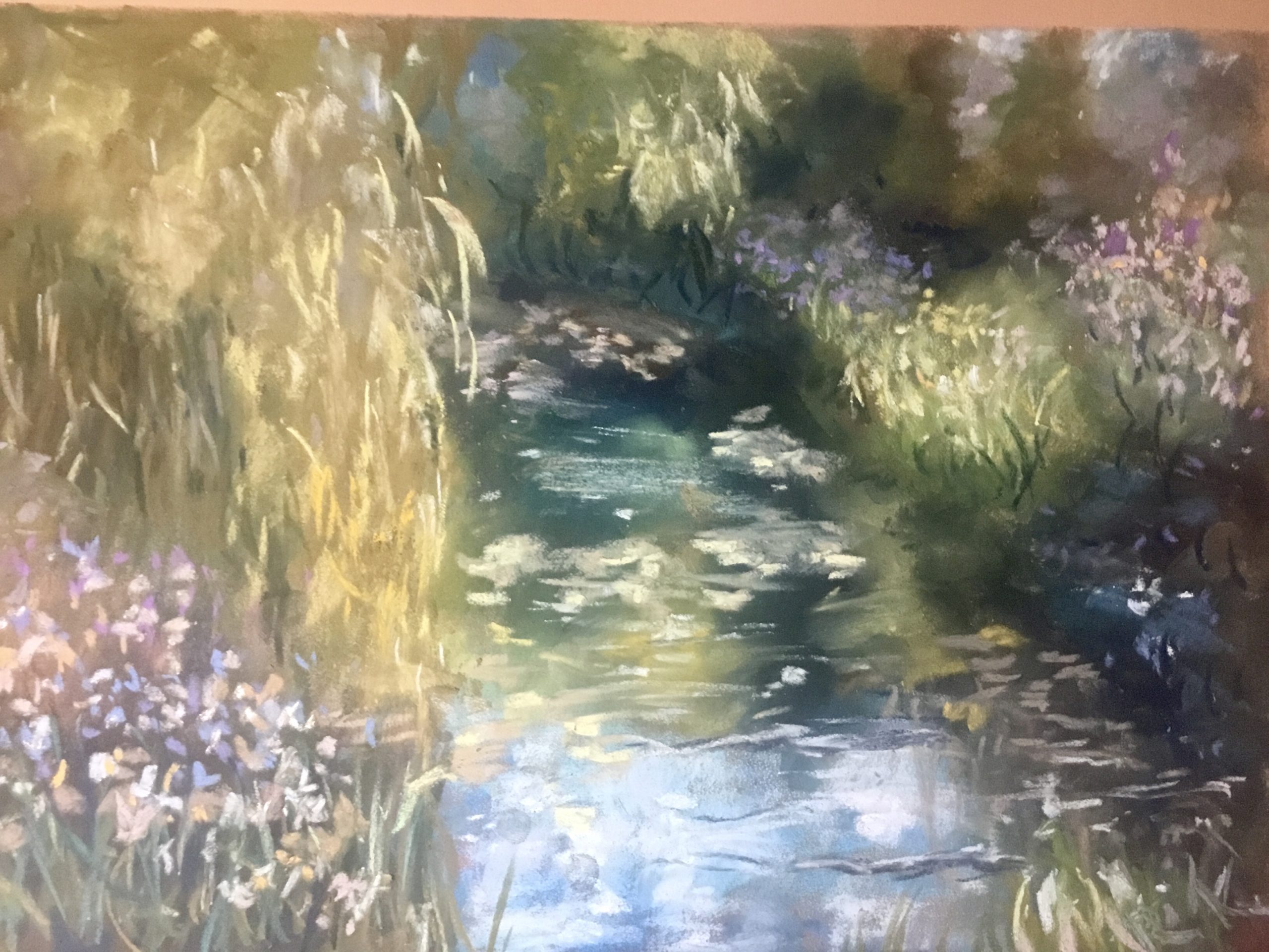 Whispers of a Hidden Stream – Original Soft Pastel Landscape Paintin