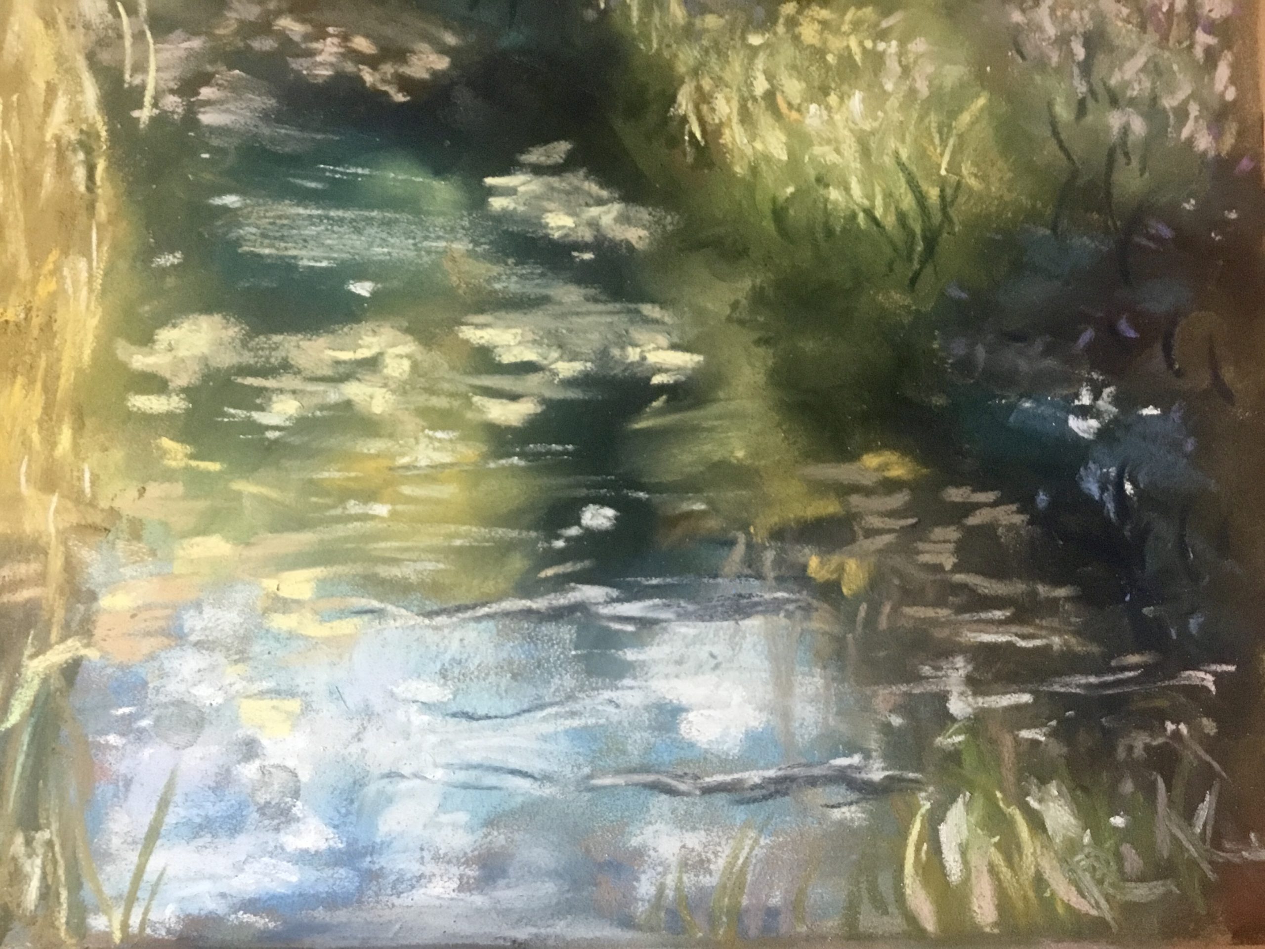 Whispers of a Hidden Stream – Original Soft Pastel Landscape Paintin