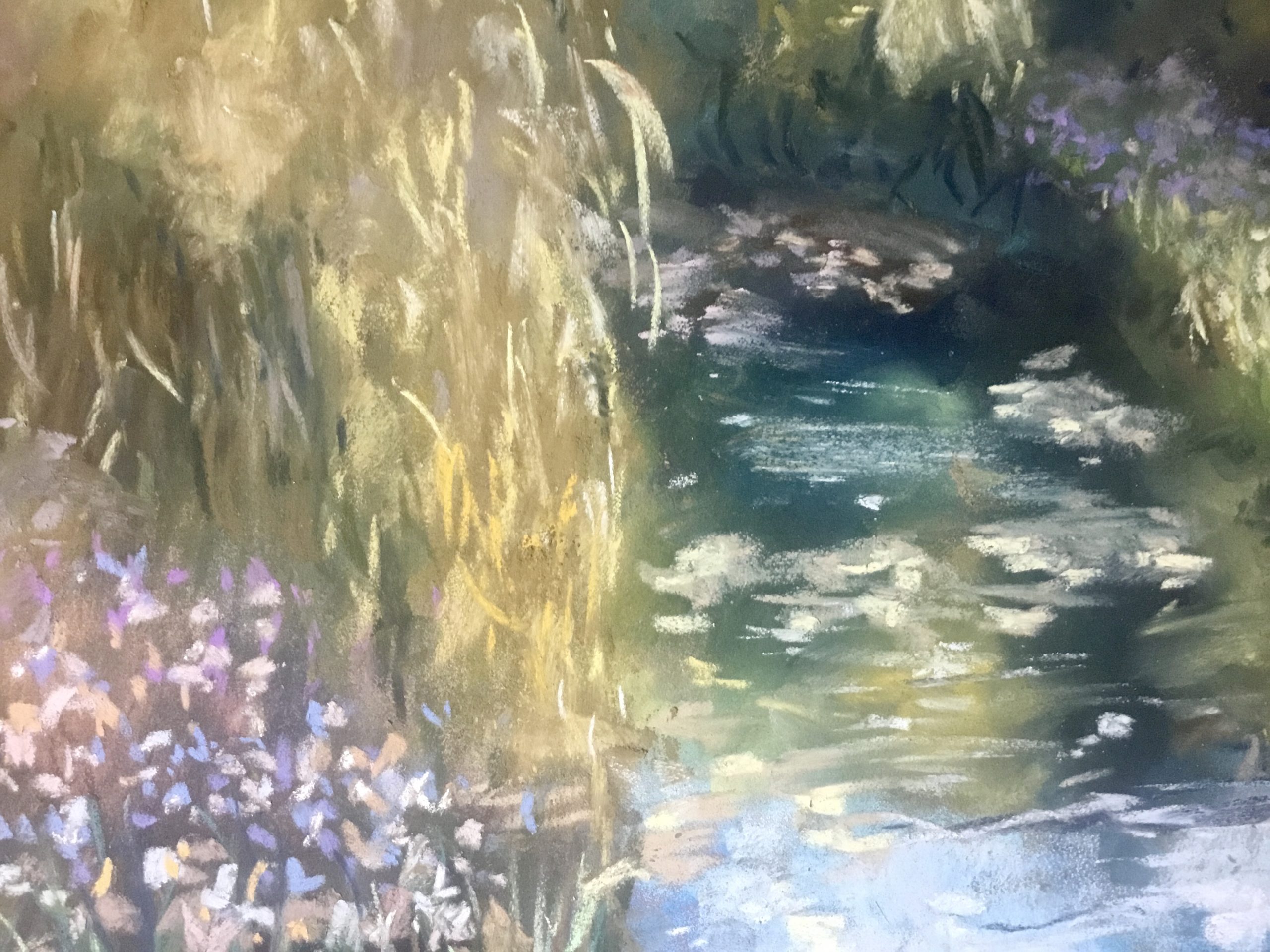 Whispers of a Hidden Stream – Original Soft Pastel Landscape Paintin