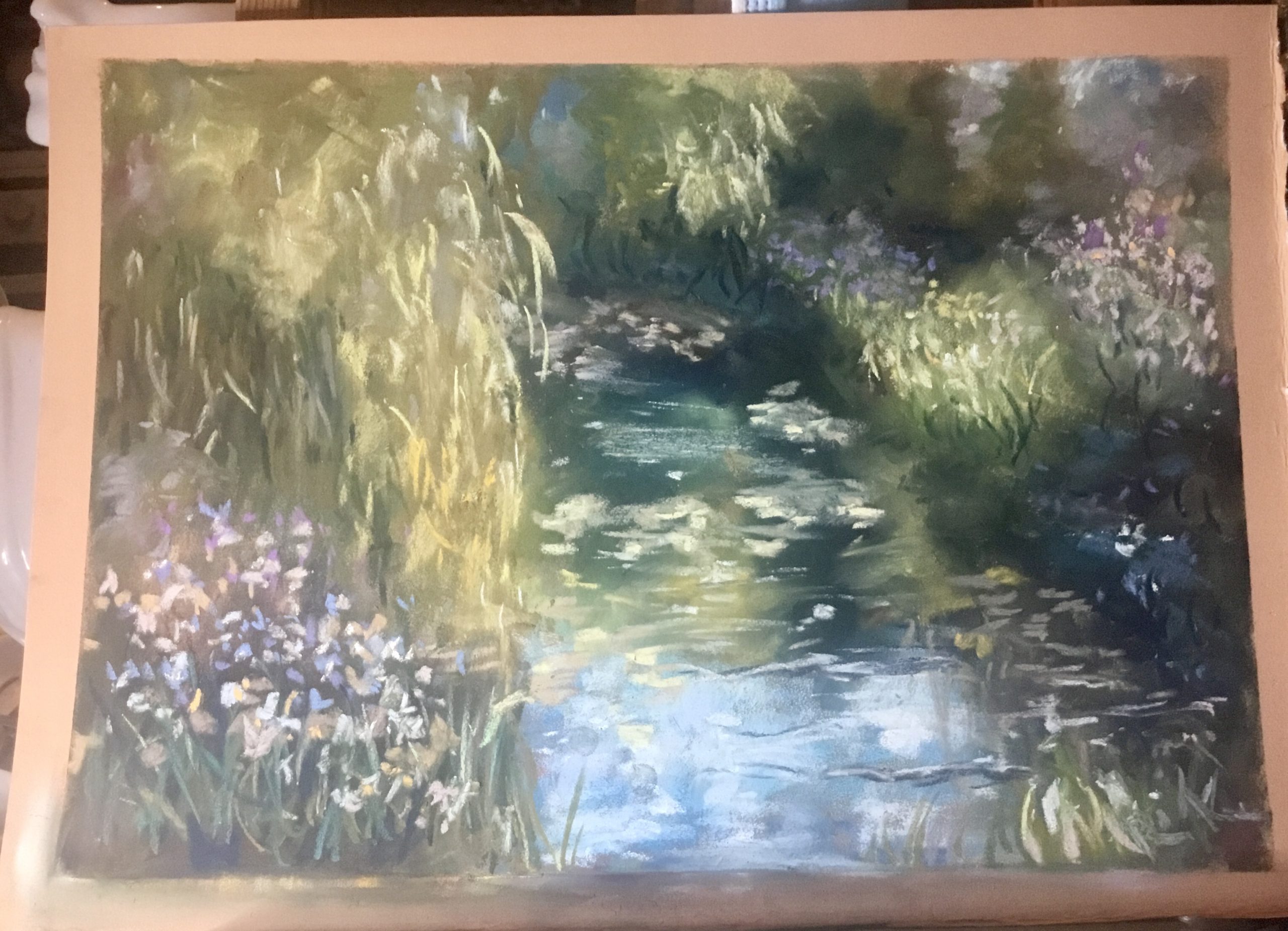 Whispers of a Hidden Stream – Original Soft Pastel Landscape Paintin