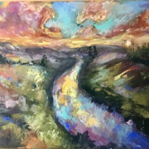River of Painted Dreams” — Soft Pastel Landscape painting
