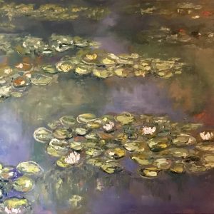 Pond Harmony — Original 80×120 cm Oil Painting on Canvas