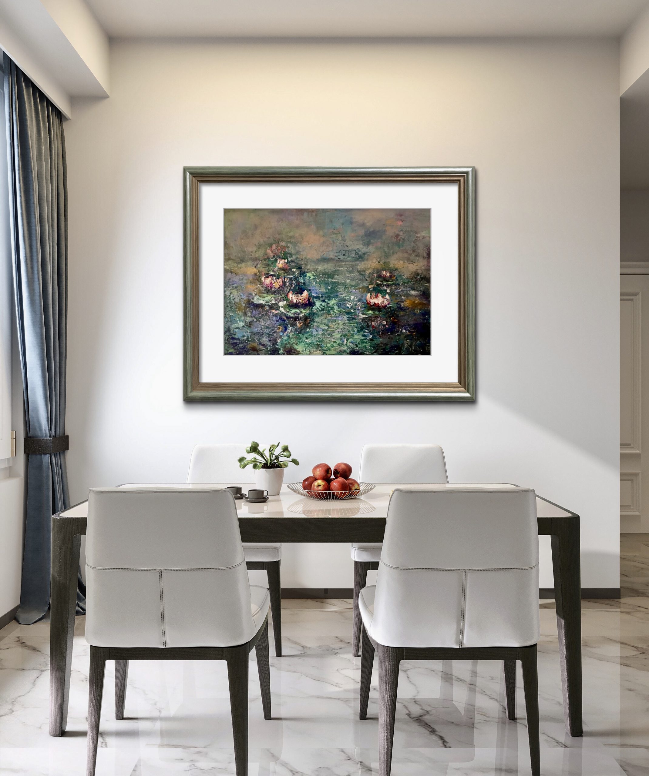 Where Time Rests – Original Textured Water Lily Painting
